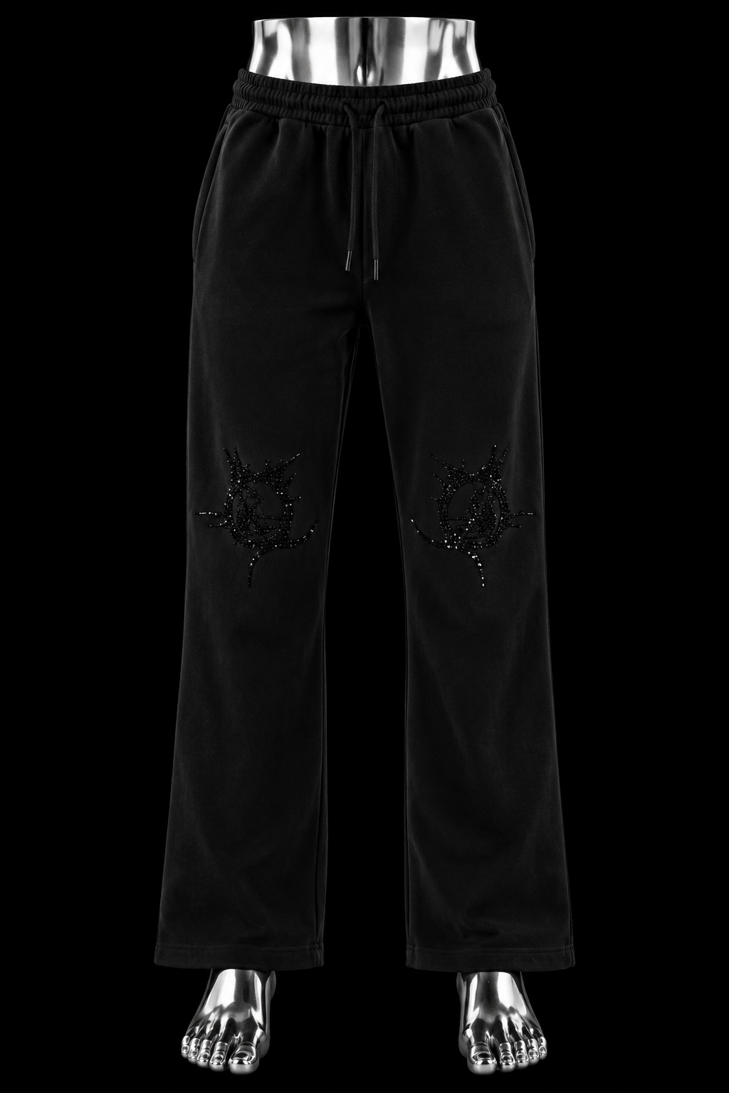 BTBG Black Acid Wash Sweatsuit w/ Black Stones