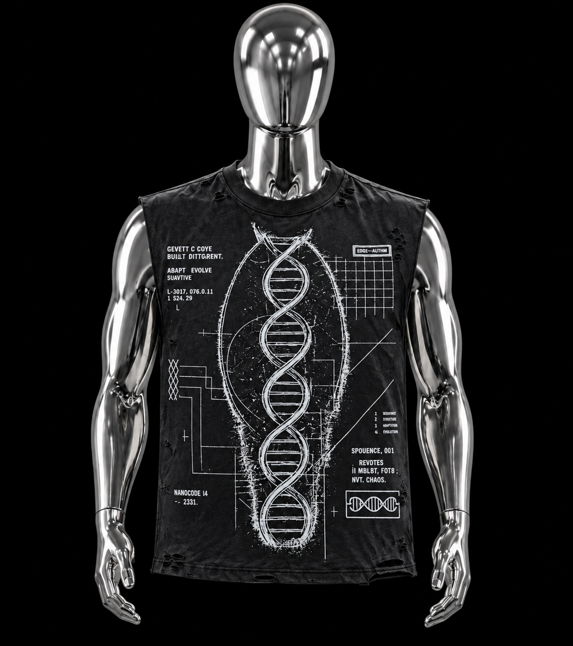 BTBG DNA Black Sleeveless T-Shirt