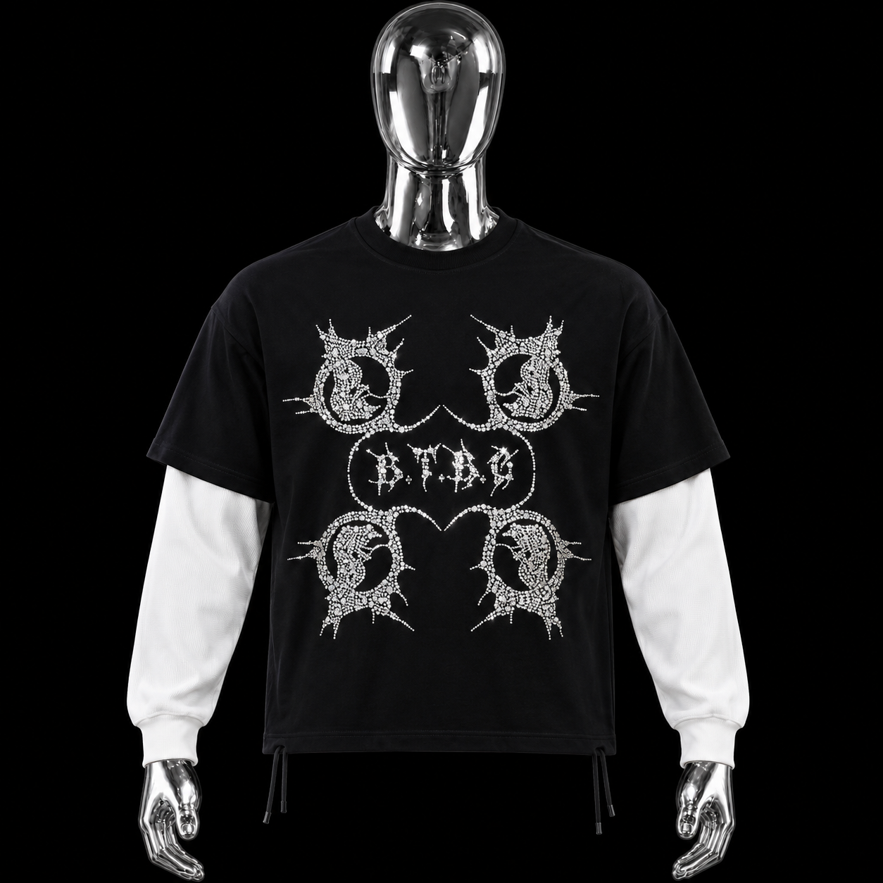 BTBG Black Thermal Longsleeve Shirt w/ Silver Stones