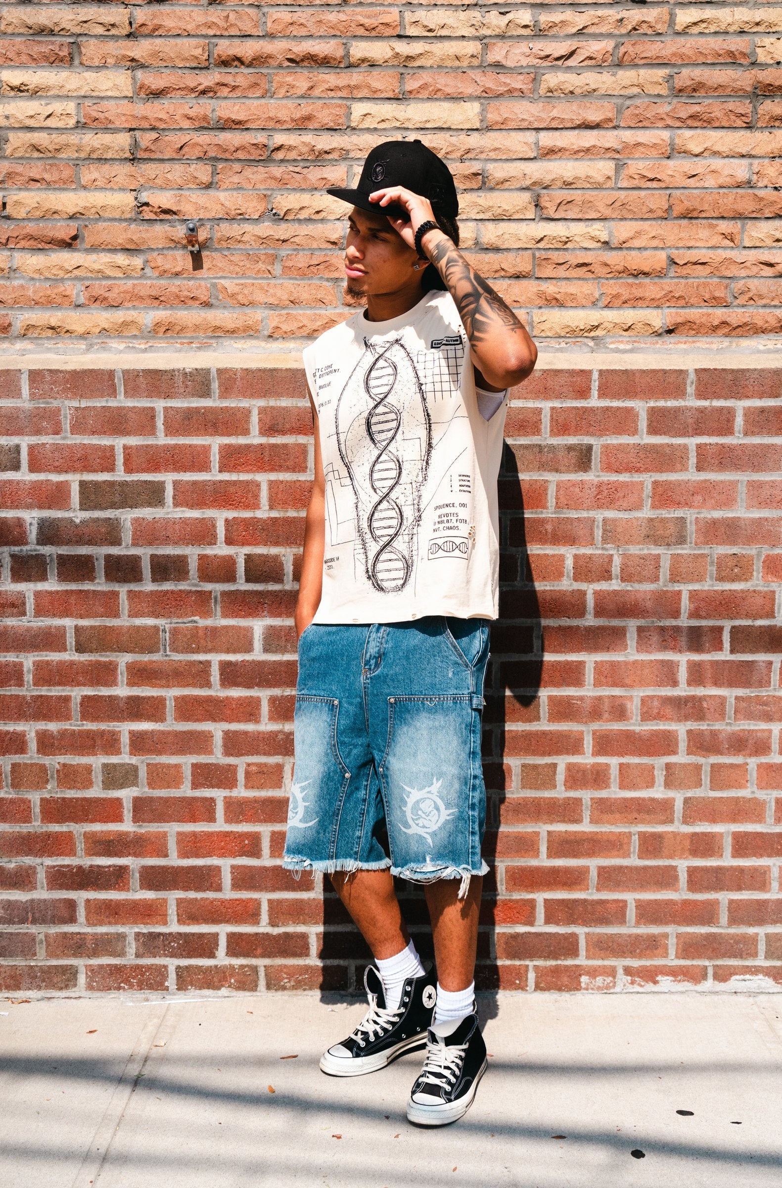 BTBG DNA Black and Blue Denim Shorts 3