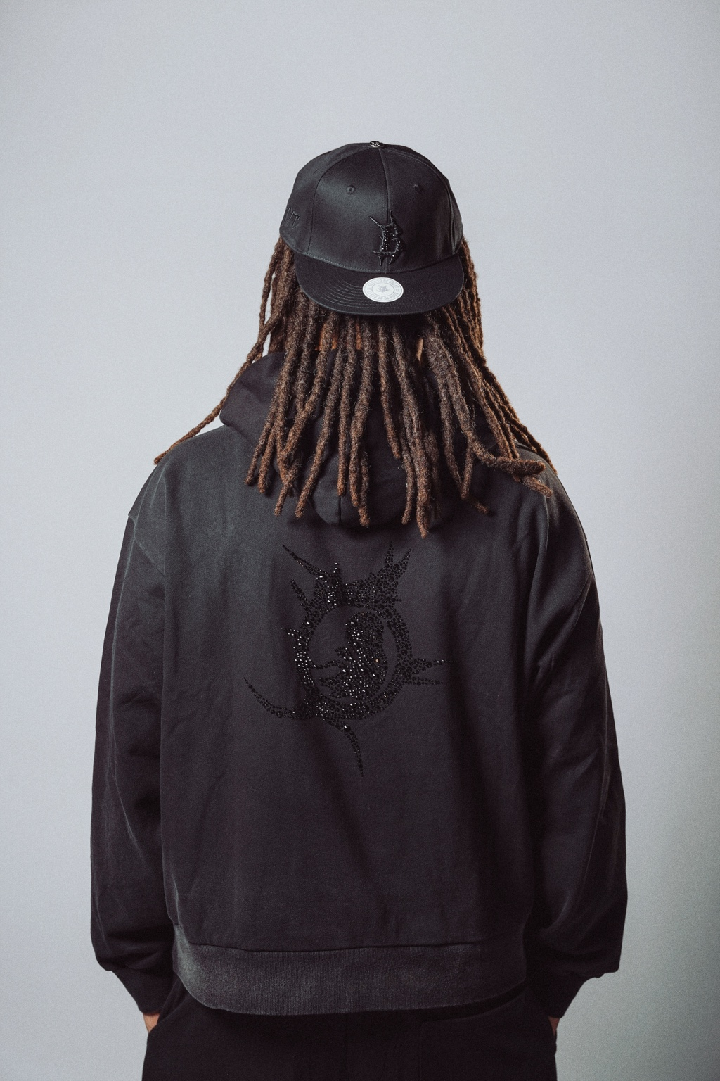 BTBG Black Acid Wash Sweatsuit w/ Black Stones