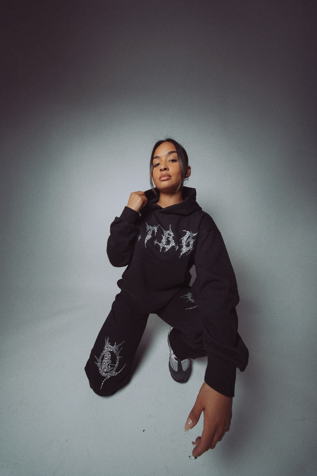 BTBG Black Sweatsuit w/ Silver Stones